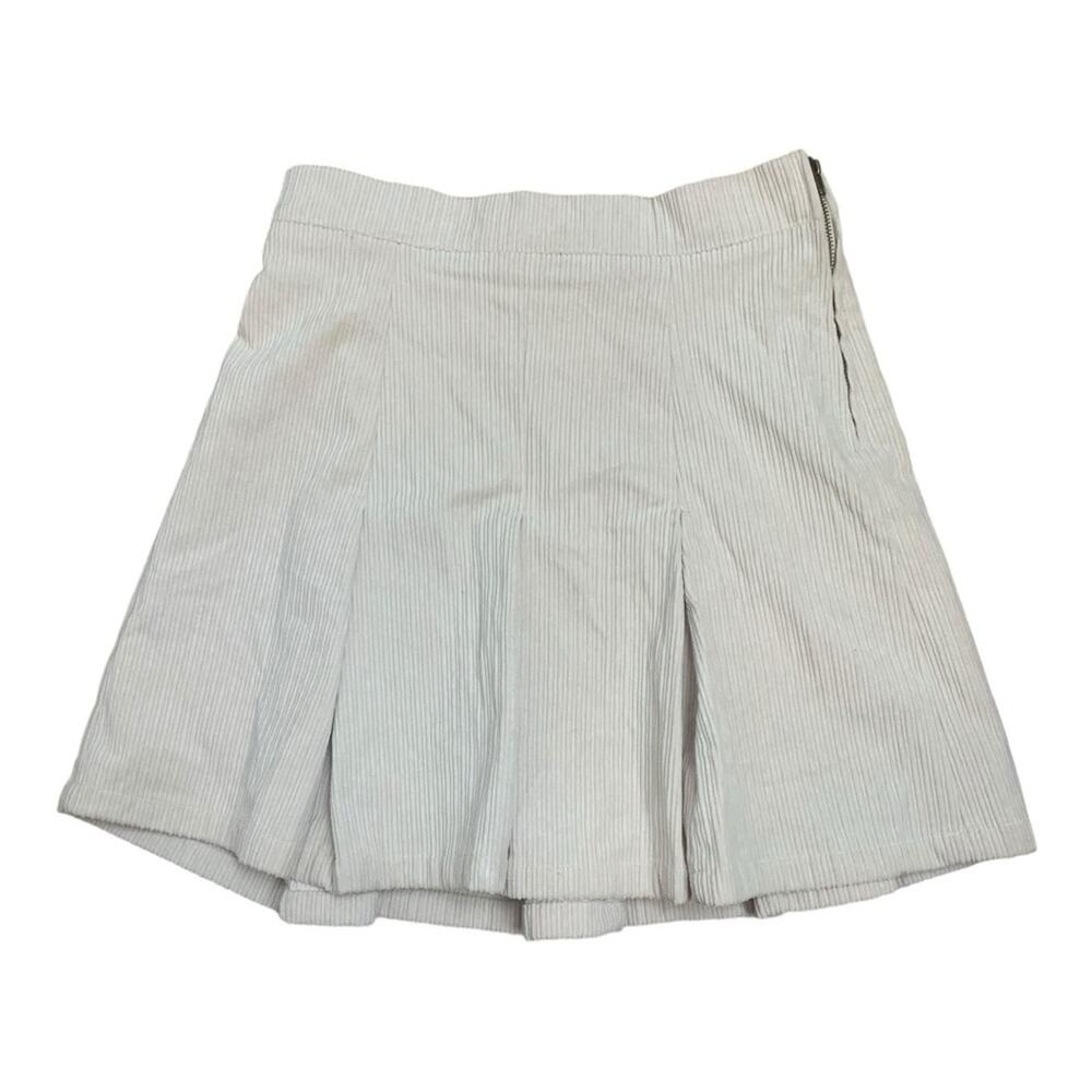 Love Riche womens size small corduroy pleated mini skirt new tan dont play my h